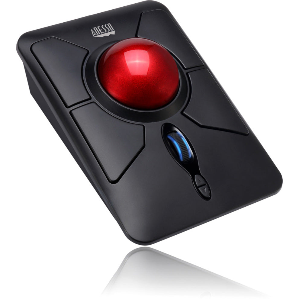 Adesso IMOUSE T50 Wireless Programmable Ergonomic Trackball Mouse, 2.4 GHz Radio Frequency, 4800 dpi Optical, 7 Buttons