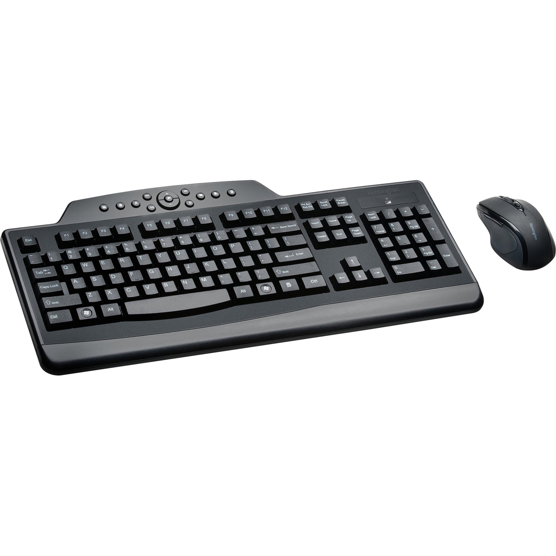 Kensington K72408USA ProFit Wireless Media Desktop Set, Full-size Keyboard, Spill Proof, Adjustable Feet, 3 Year Warranty