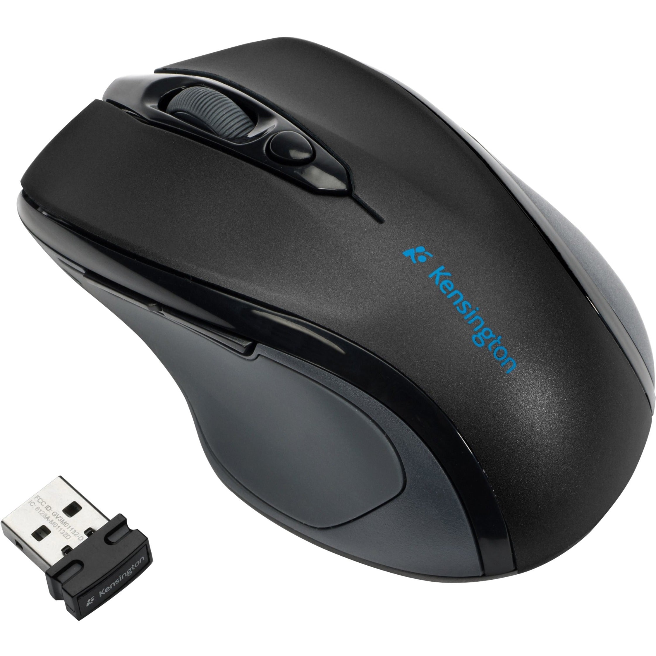 Kensington K72405USA Pro Fit Wireless Mid-Size Mouse, 3 Year Warranty, Ergonomic Design, 1600 DPI, USB Receiver