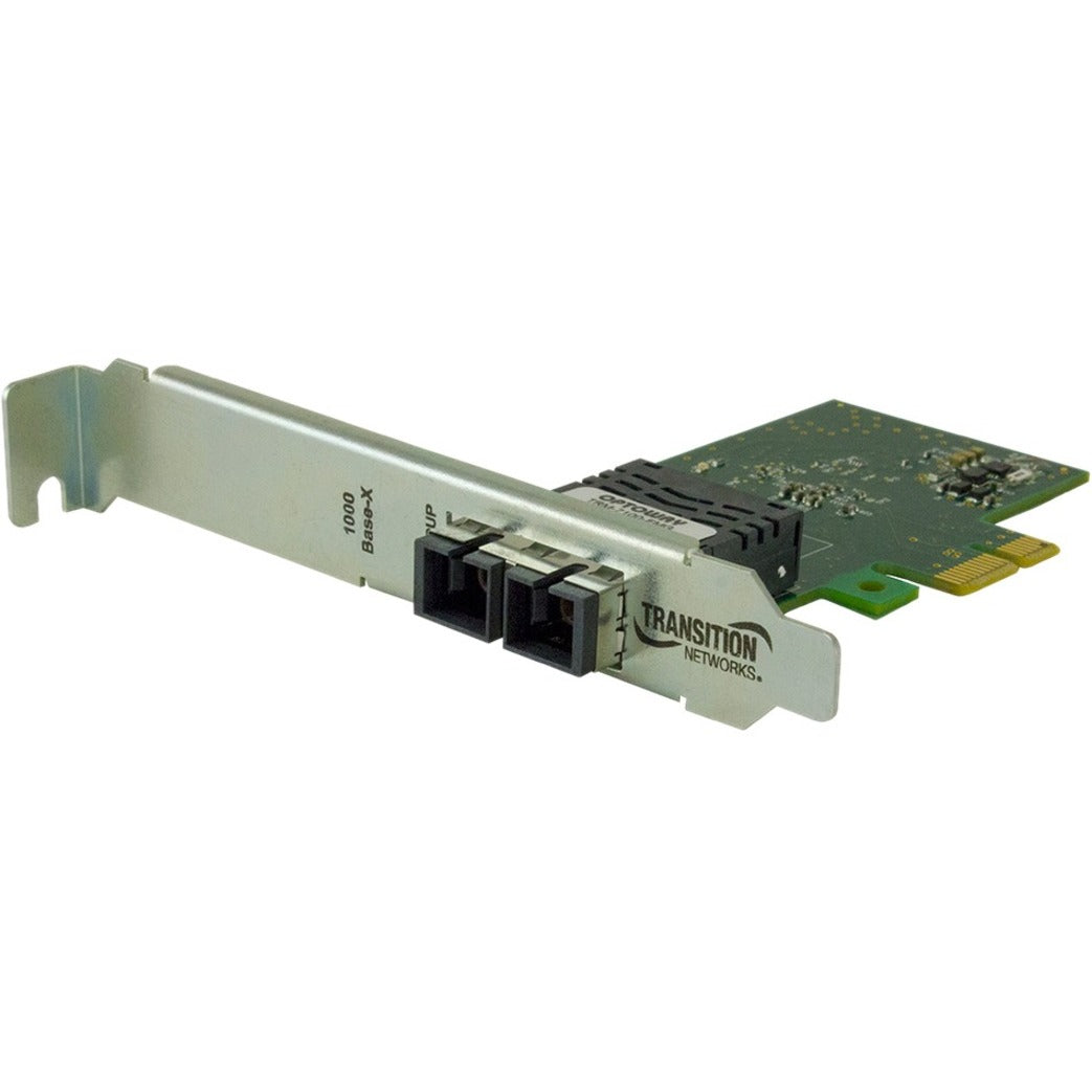 Transition Networks N-GXE-LC-02 Gigabit Ethernet Card, PCI Express 2.1 x1, 1000Base-SX, Optical Fiber