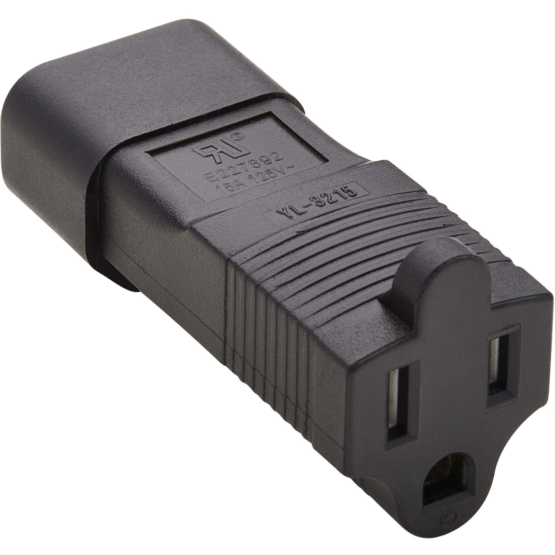 Tripp Lite P002-000 NEMA 5-15R to C14 Power Cord Adapter, 10A, 125V, Black