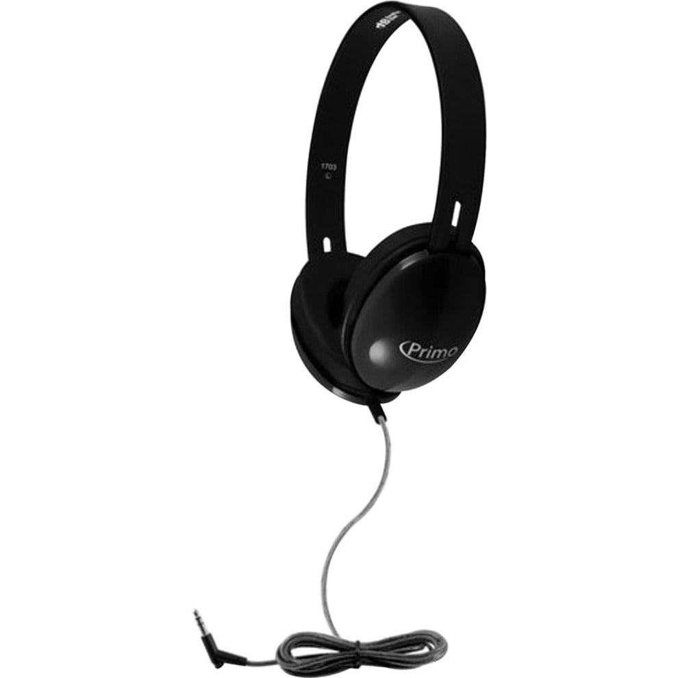 Hamilton Buhl PRM100B Primo Stereo Headphones - BLACK, Over-the-head, Noise Reduction, 1 Year Warranty, Classroom, Library