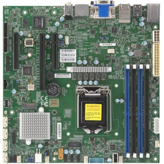 Supermicro MBD-X11SCZ-F-B X11SCZ-F Workstation Motherboard, LGA1151 C246 DDR4 MATX M2 VGA 2X1GBE 5XSATAR 10PACK IN