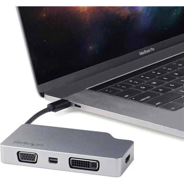 StarTech.com CDPVDHDMDP2G USB-C Multiport Video Adapter - 4-in-1 Aluminum - 4K 60Hz - Space Gray [Discontinued]