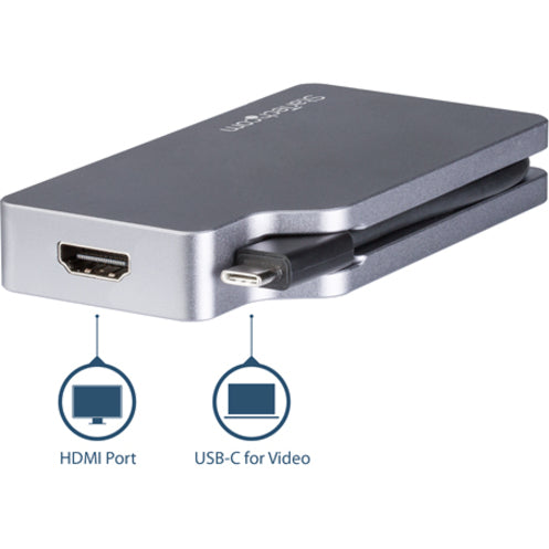 StarTech.com CDPVDHDMDP2G USB-C Multiport Video Adapter - 4-in-1 Aluminum - 4K 60Hz - Space Gray [Discontinued]