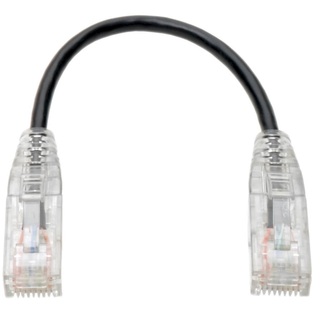 Tripp Lite N201-S6N-BK Cat6 UTP Patch Cable (RJ45) - M/M, Gigabit, Snagless, Molded, Slim, Black, 6 in.