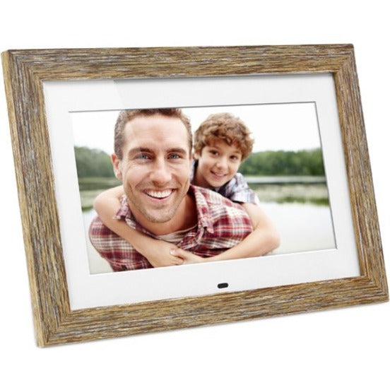 Aluratek ADPFD10F 10 inch Distressed Wood Digital Photo Frame with Auto Slideshow Feature