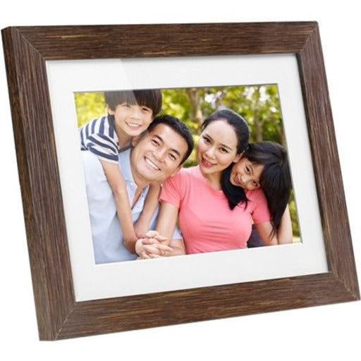Aluratek ADPFD08F 8 inch Distressed Wood Digital Photo Frame with Auto Slideshow Feature
