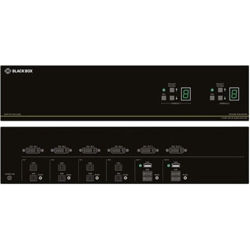 Black Box SS4P-DVI-4X2-UCAC Secure KVM Matarix Switch, NIAP 3.0, 4 Computers Supported, 2 Local Users