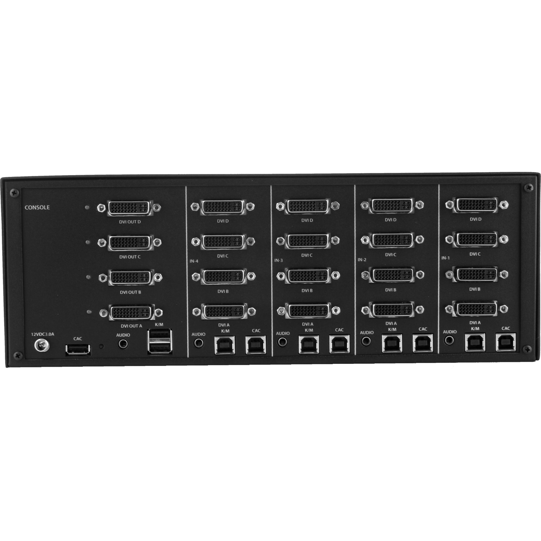Black Box SS4P-QH-DVI-UCAC Secure KVM Switch, DVI-I, 4-Port, CAC NIAP 3.0 (Quad Head), 4K, 4-PT