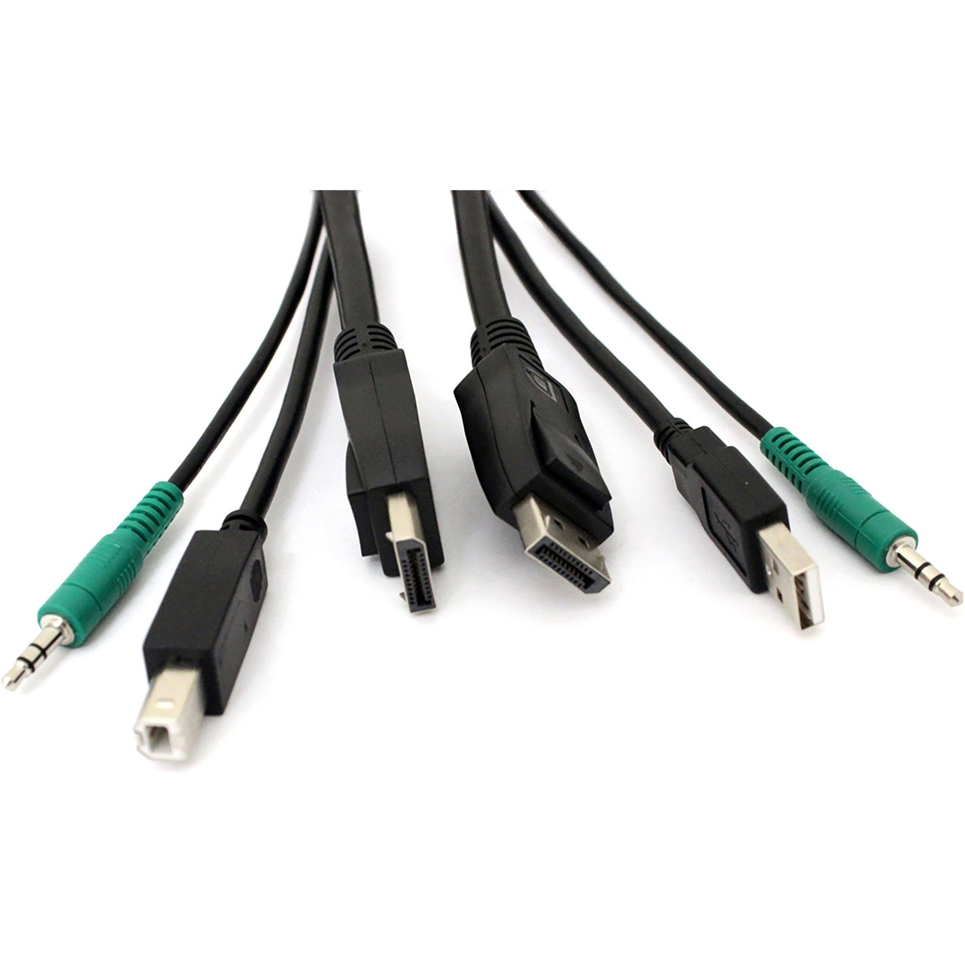 Black Box SKVMCBL-DP-06 DisplayPort KVM Cable - USB A-B, 3.5mm Audio, 6-ft. Secure Connection