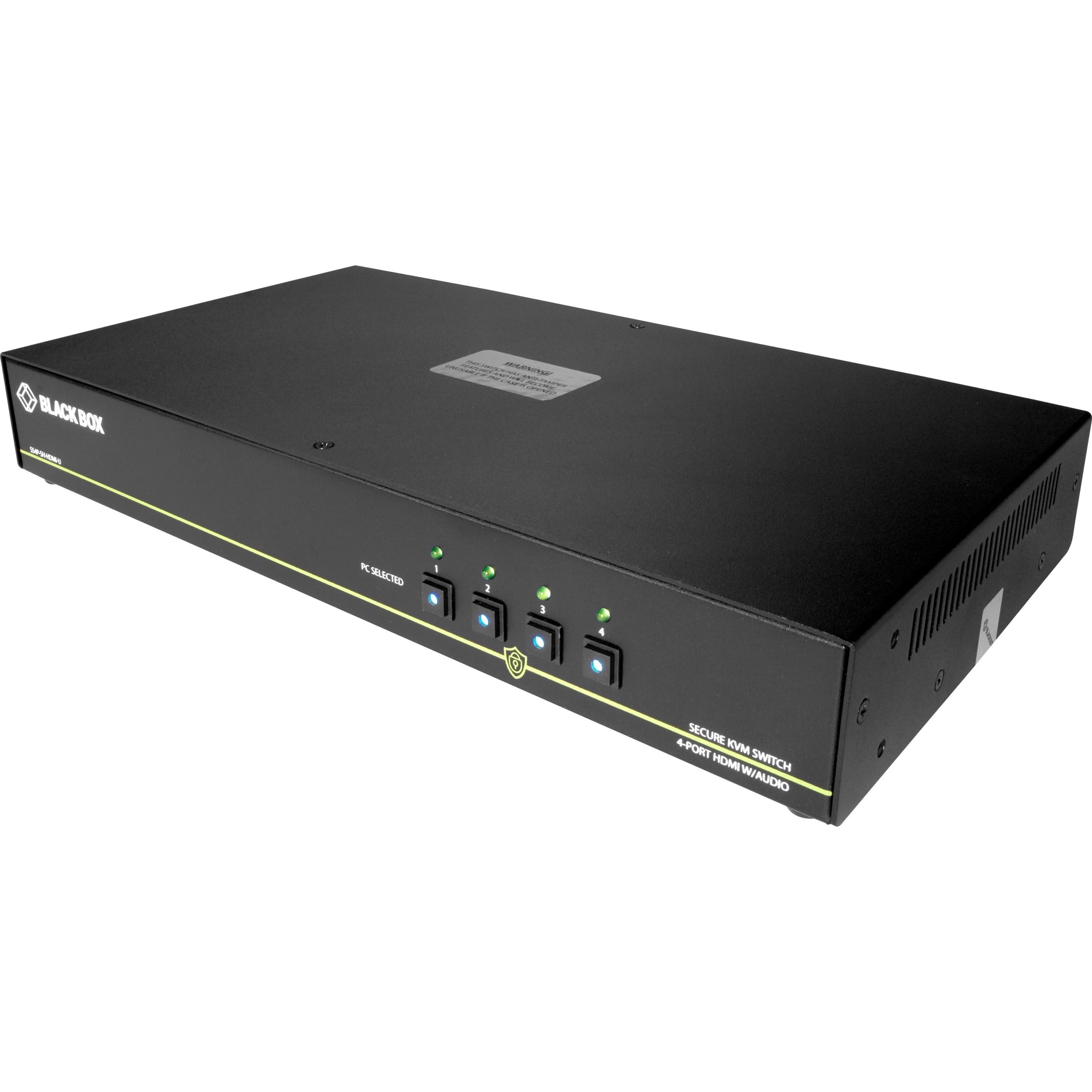 Black Box SS4P-SH-HDMI-U NIAP 3.0 Secure 4-Port Single-Head HDMI KVM Switch, 4K, TAA Compliant