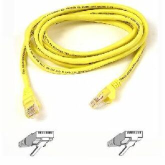 Belkin A3L791-08-YLW Cat5e Patch Cable, 8 ft, PowerSum Tested