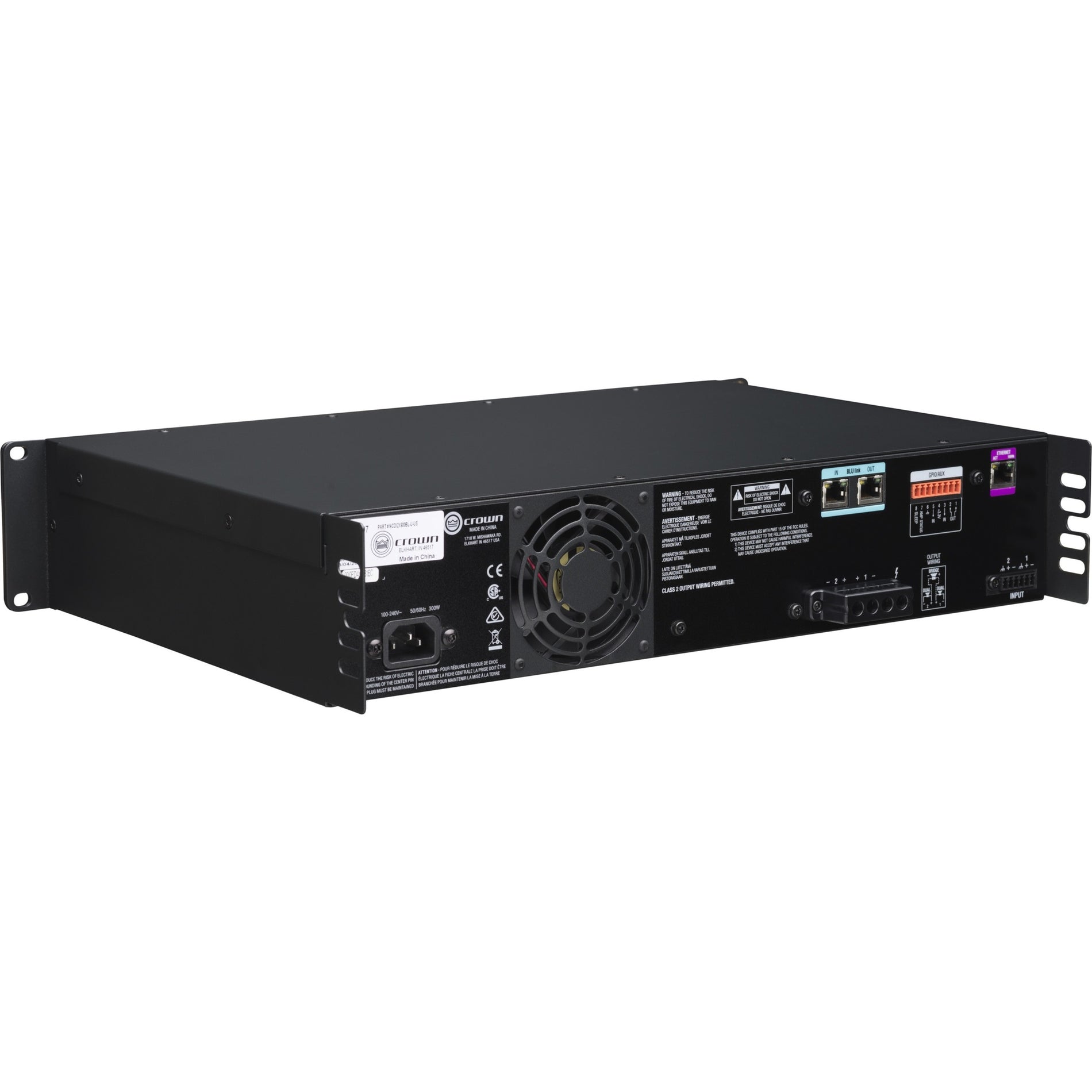 Crown NCDI2X600BL-U-US Analog + BLU Link Input, 2 Channel, 600W Per Output Channel Amplifier - Powerful and Environmentally Friendly