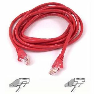 Belkin A3L791-02-RED-S RJ45 Category 5e Snagless Patch Cable, 2 ft, Red