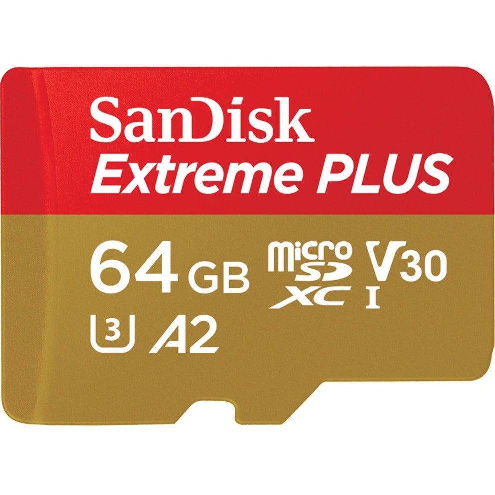 SanDisk SDSQXBZ-064G-ANCMA 64GB Extreme PLUS microSDXC Card, 170MB/s Read Speed, Class 10/UHS-I (U3), 90MB/s Write Speed