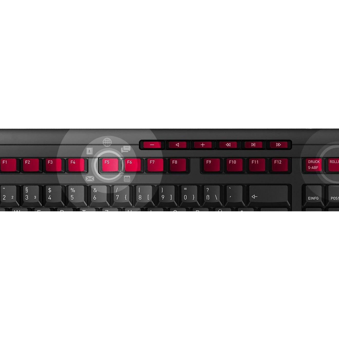 CHERRY JD-0800EU-2 DC 2000 Keyboard & Mouse Set, Wired, Black - LED Indicator, Plug & Play