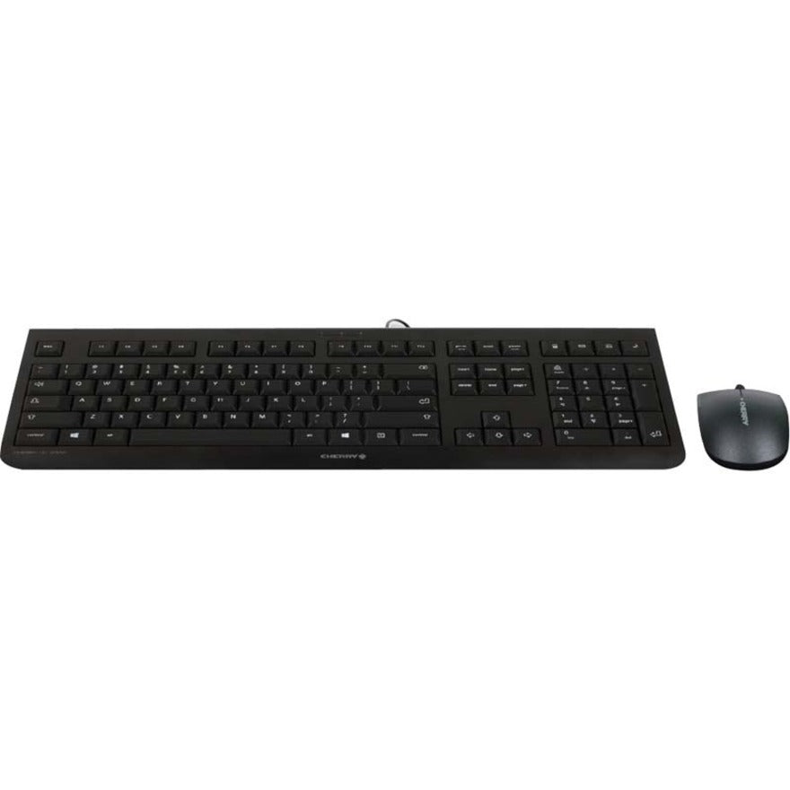 CHERRY JD-0800EU-2 DC 2000 Keyboard & Mouse Set, Wired, Black - LED Indicator, Plug & Play