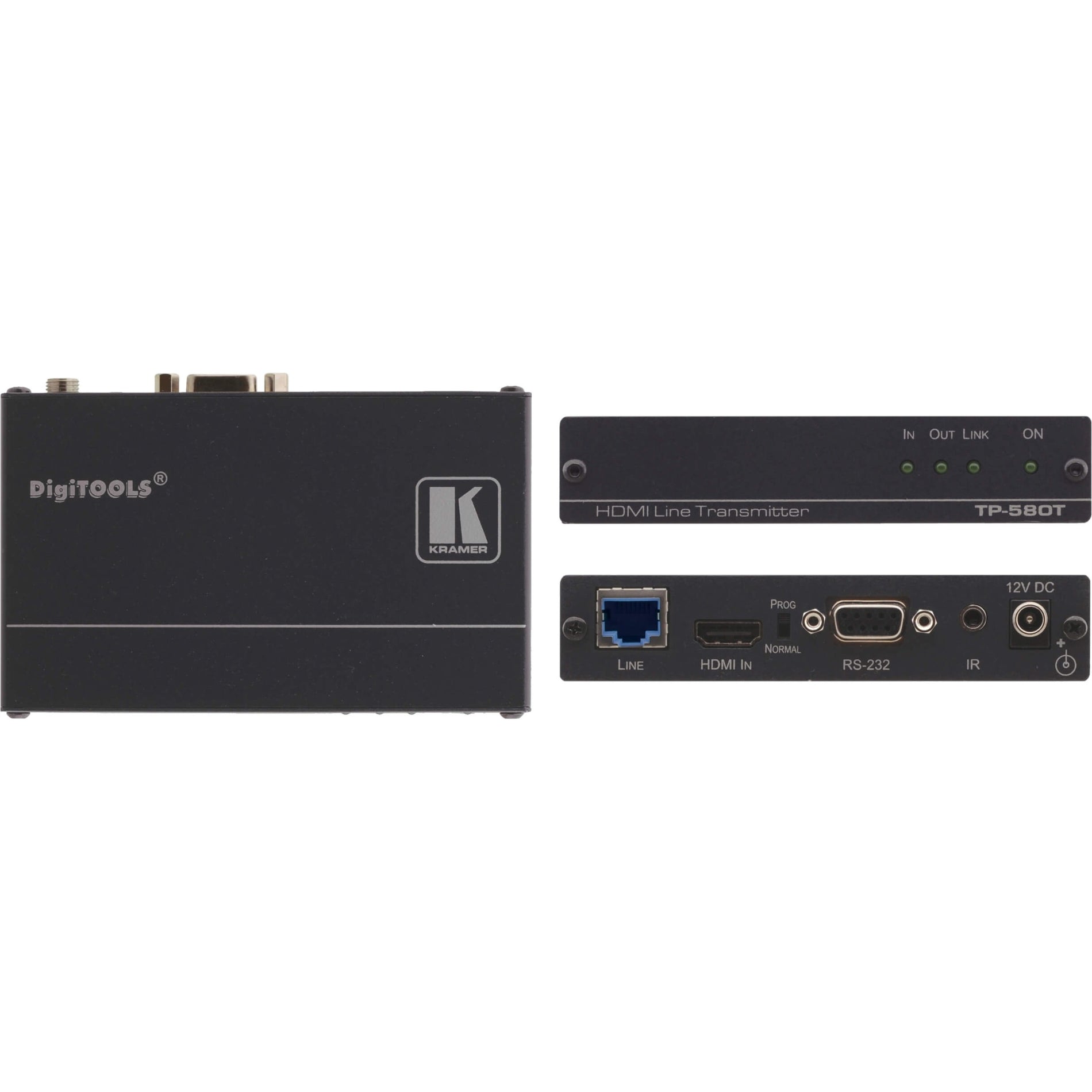 Kramer 50-80021090 TP-580T UHD HDMI Bidirectional RS-232 & IR over HDBaseT Twisted Pair Transmitter, 4K Video Extender