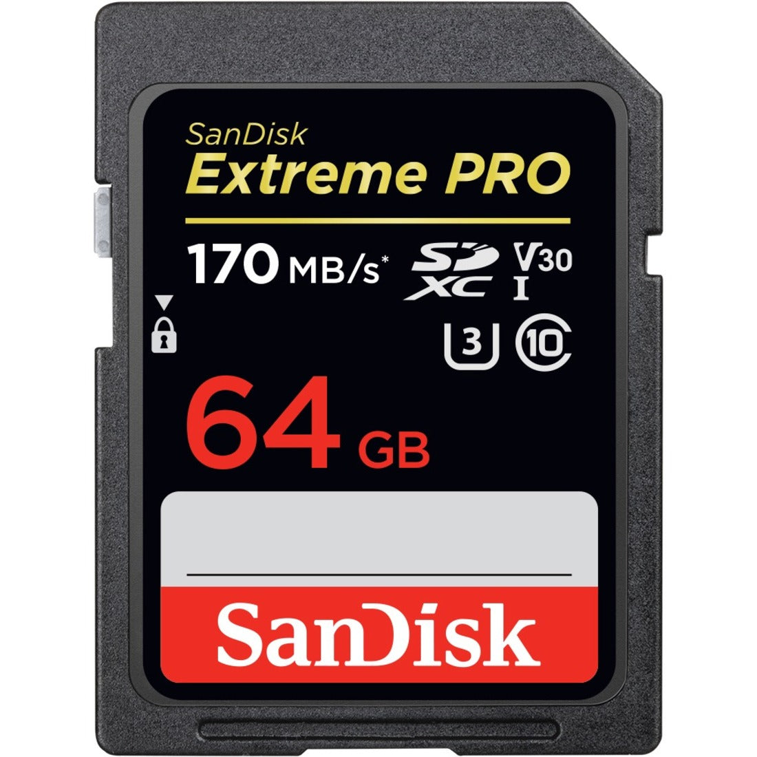 SanDisk SDSDXXY-064G-ANCIN Extreme PRO SDXC UHS-I Card, 64GB, 170MB/s Read Speed, 90MB/s Write Speed