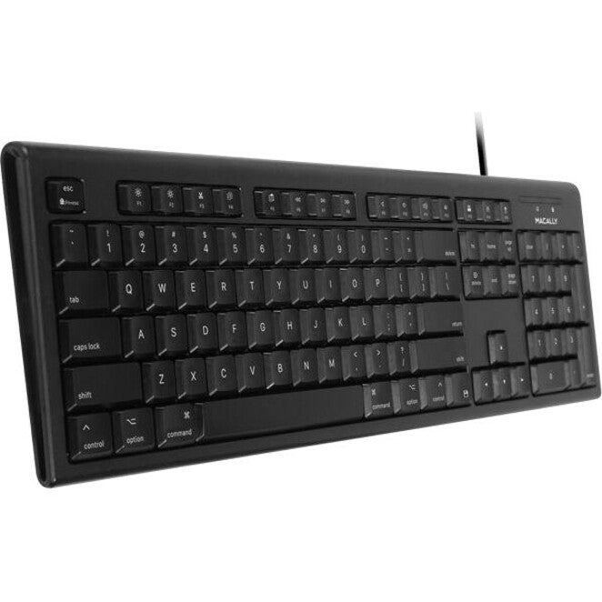 Macally QKEYB Black 104 Key Full Size USB Keyboard for Mac, Windows and Mac OS Compatible