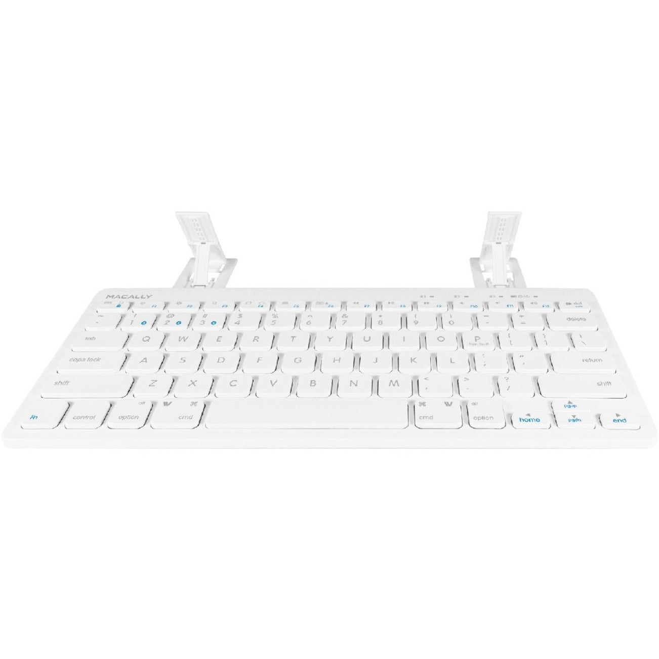 Macally BTMINIKEY Quick Switch Bluetooth Keyboard for Three Devices, Wireless, Ice White