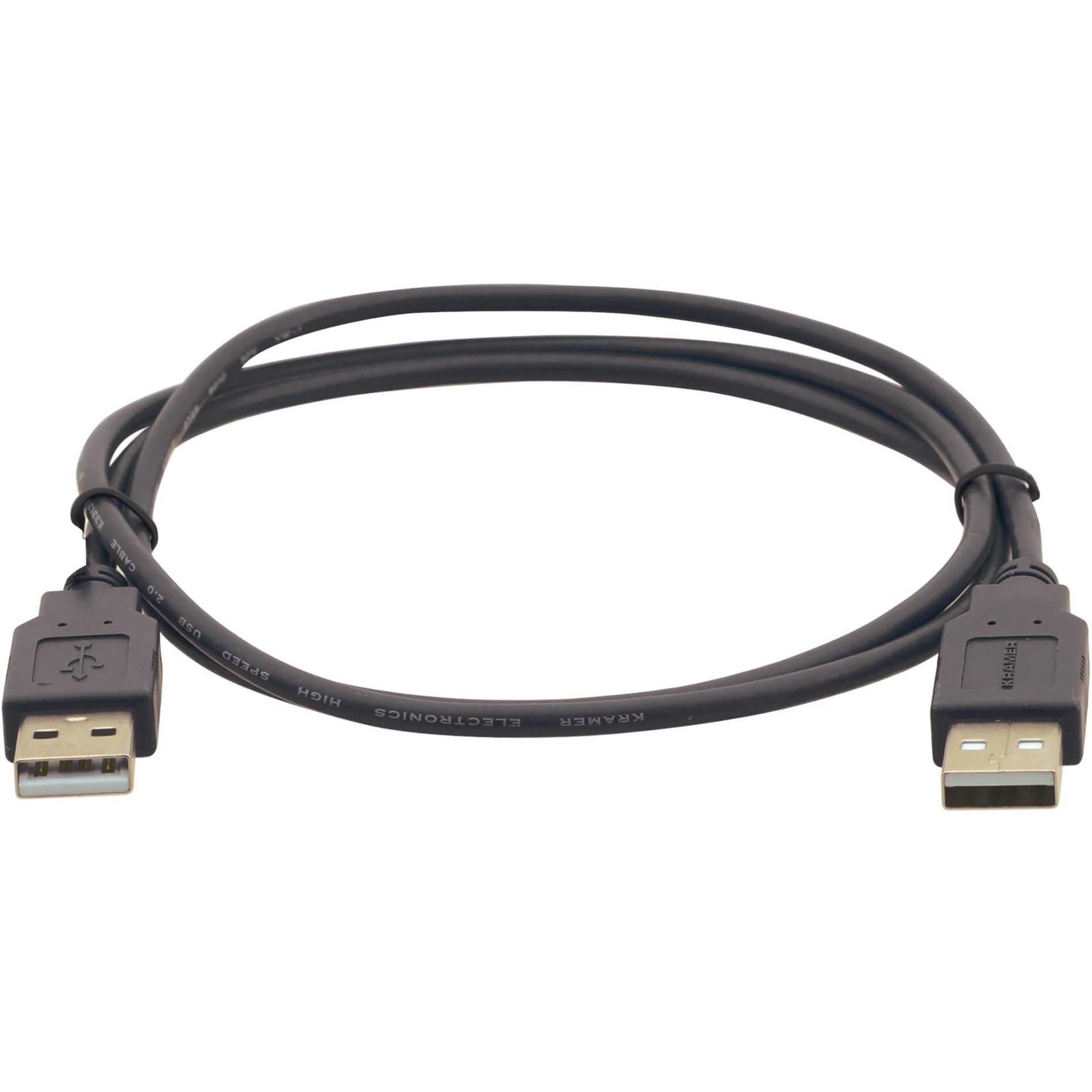 Kramer 96-0212006 USB 2.0 A to A Cable, 6ft / 1.8m, High-Speed Data Transfer