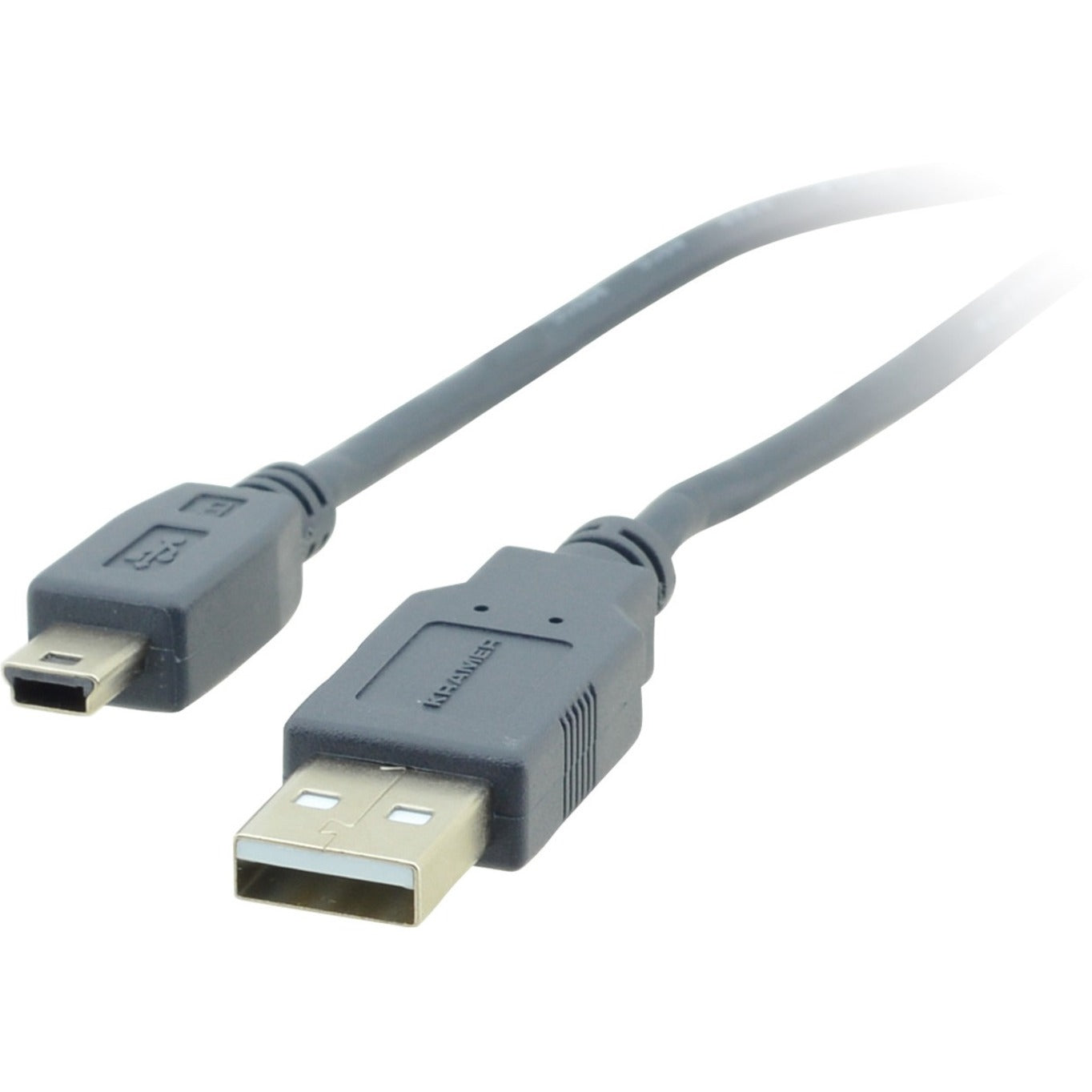 Kramer 96-02155006 USB 2.0 A to Mini-B 4-pin Cable, 6 ft, EMI/RF Protection, Gray