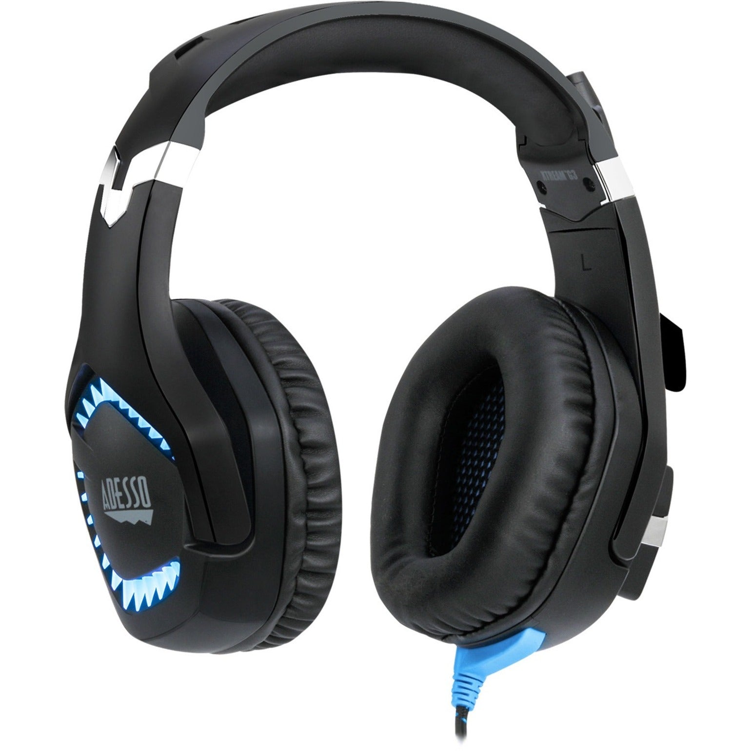 Adesso XTREAM G3 Virtual 7.1 Gaming Headset with Microphone, LED Lighting, Adjustable Headband, 7.1 Surround Sound