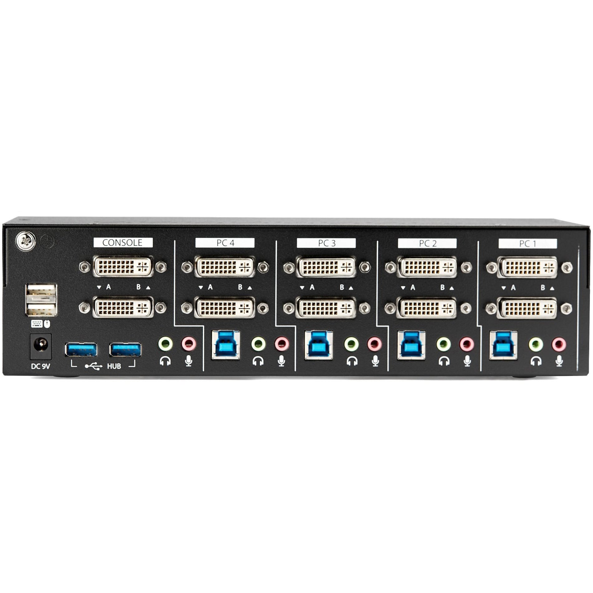 StarTech.com SV431DD2DU3A 4-Port Dual-Monitor DVI KVM Switch with USB 3.0 Hub, TAA Compliant