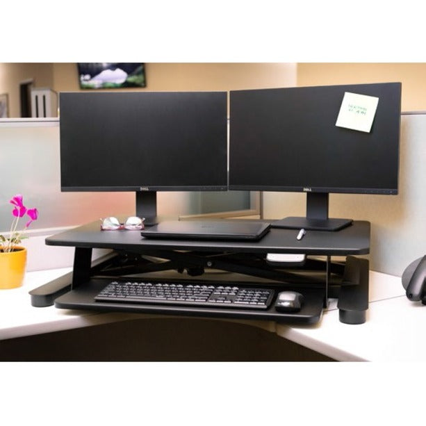 Ergotech FDM-EDESK Freedom E-Desk - 36" Desktop Converter, Electric, Keyboard Tray, 99.20 lb Load Capacity