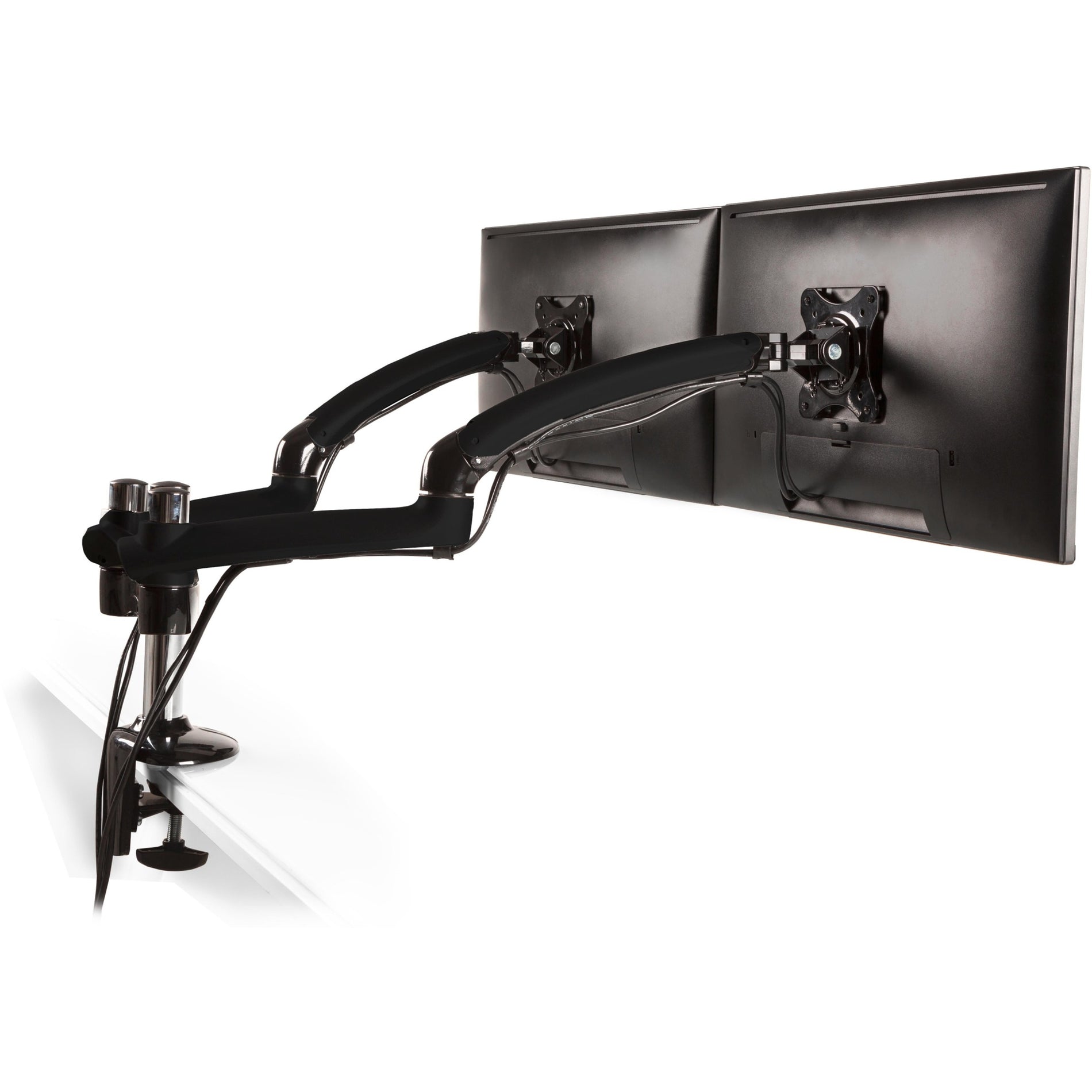 Ergotech FDM-PC-G02 Freedom Arm Dual Stylish & Functional Articulating Monitor Arm, Mounting Arm for 2 Monitors, Metal Gray, 35.60 lb Maximum Load Capacity, 27" Maximum Screen Size Supported