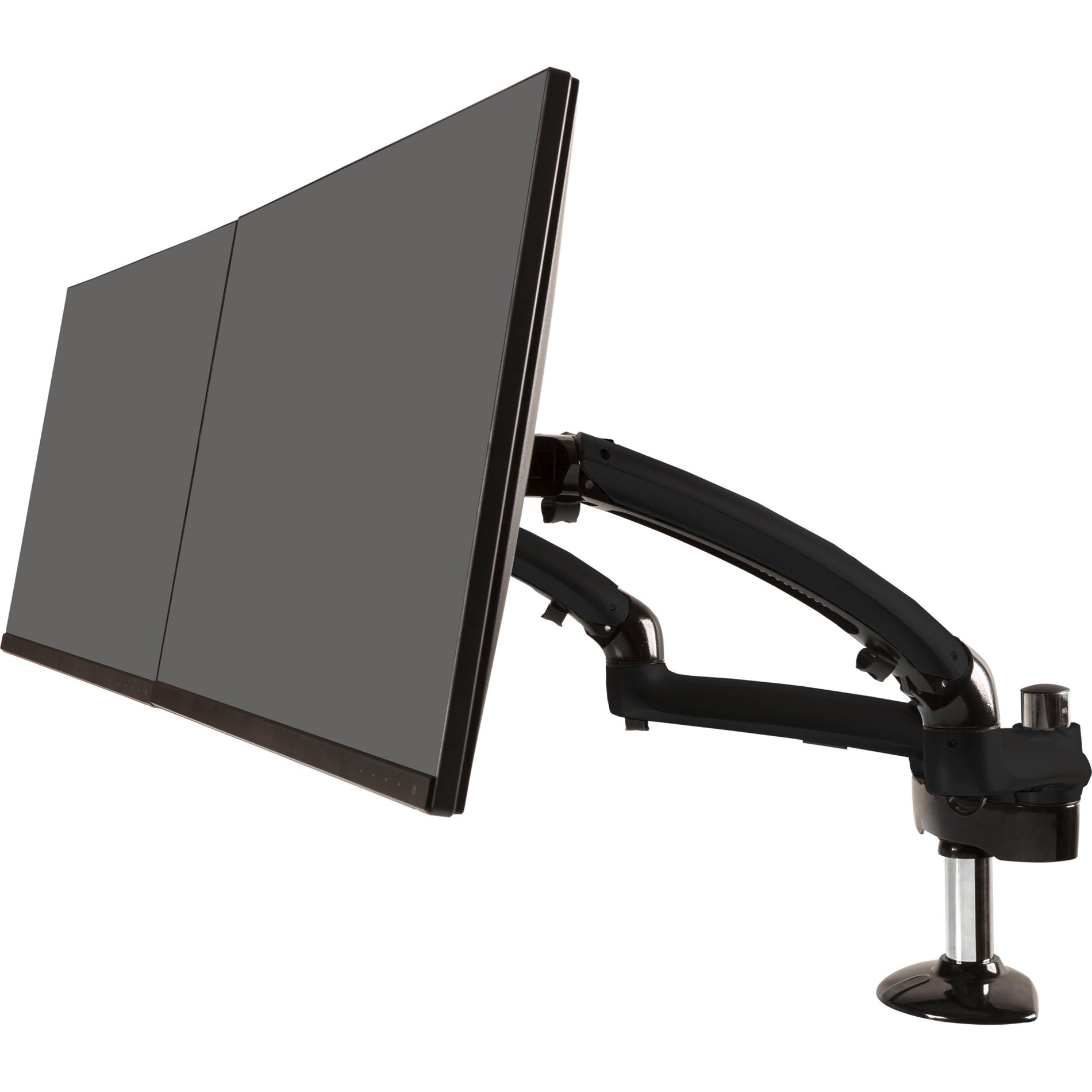 Ergotech FDM-PC-G02 Freedom Arm Dual Stylish & Functional Articulating Monitor Arm, Mounting Arm for 2 Monitors, Metal Gray, 35.60 lb Maximum Load Capacity, 27" Maximum Screen Size Supported