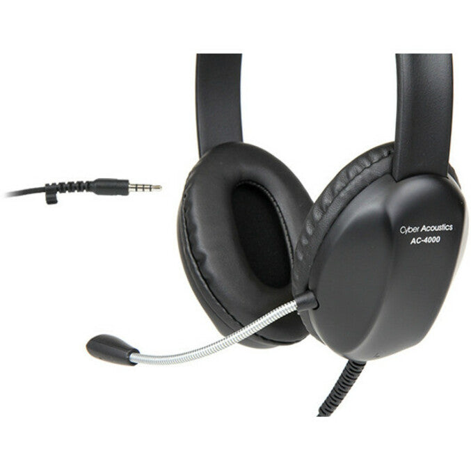 Cyber Acoustics AC-4000 Headset, Binaural Over-the-head Stereo Wired Headset