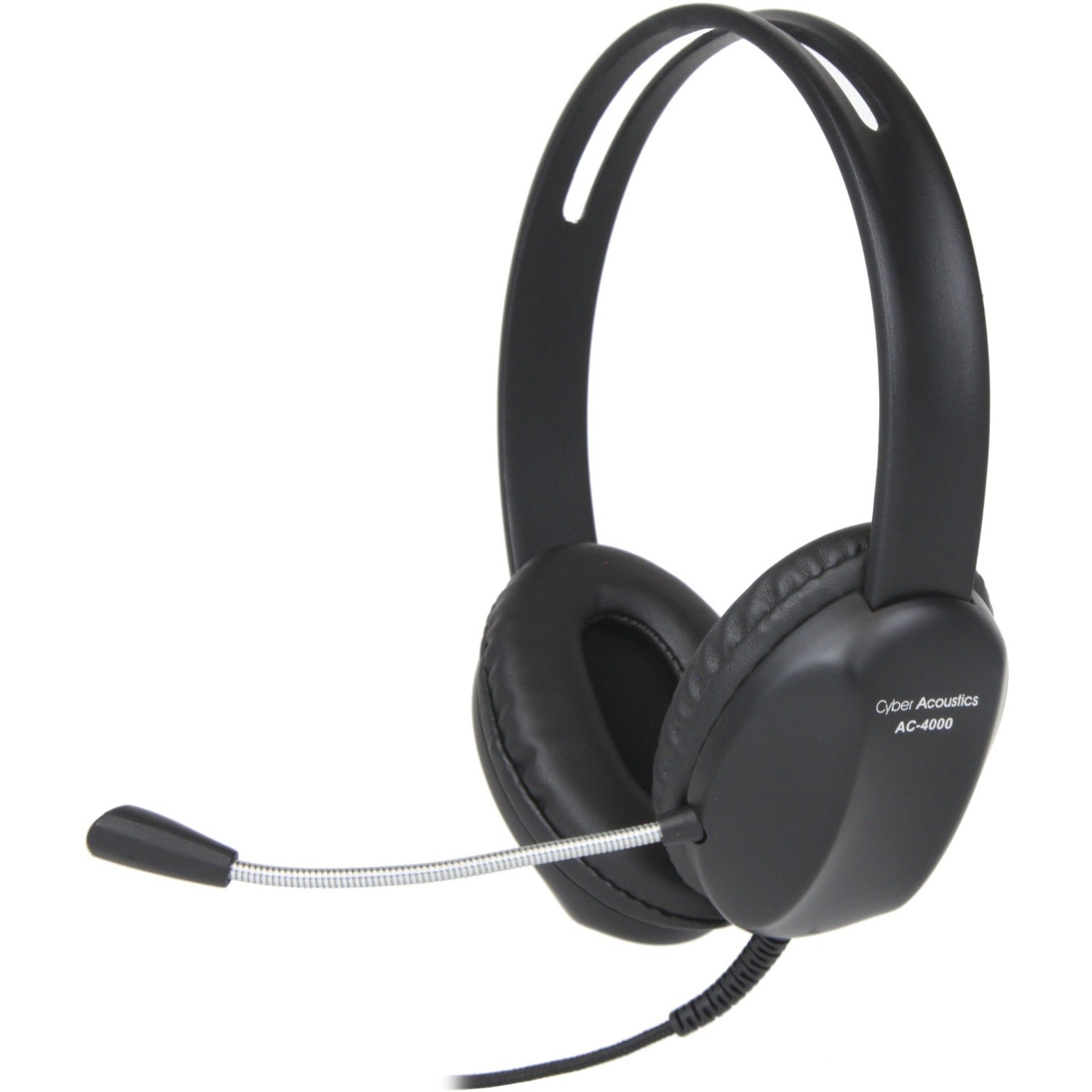 Cyber Acoustics AC-4000 Headset, Binaural Over-the-head Stereo Wired Headset