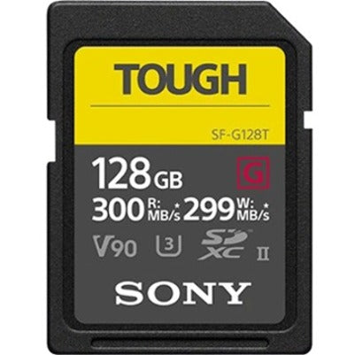 Sony Pro SF-G128T/T1 TOUGH 128GB SDXC Card, High-Speed UHS-II, 300MB/s Read Speed