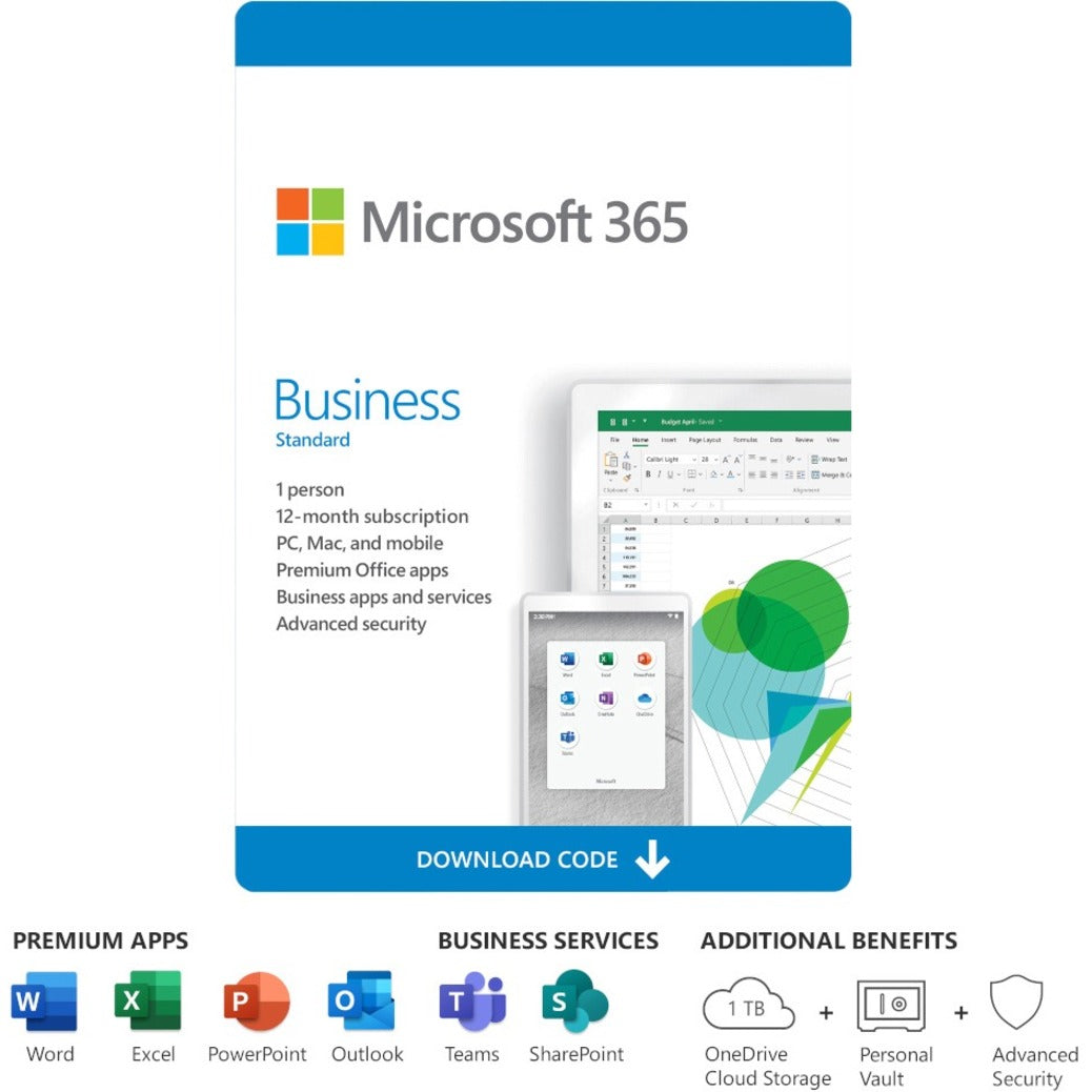 Microsoft 365 Business Standard - Subscription License - 1 Person - 1 Year (KLQ-00218) Main image