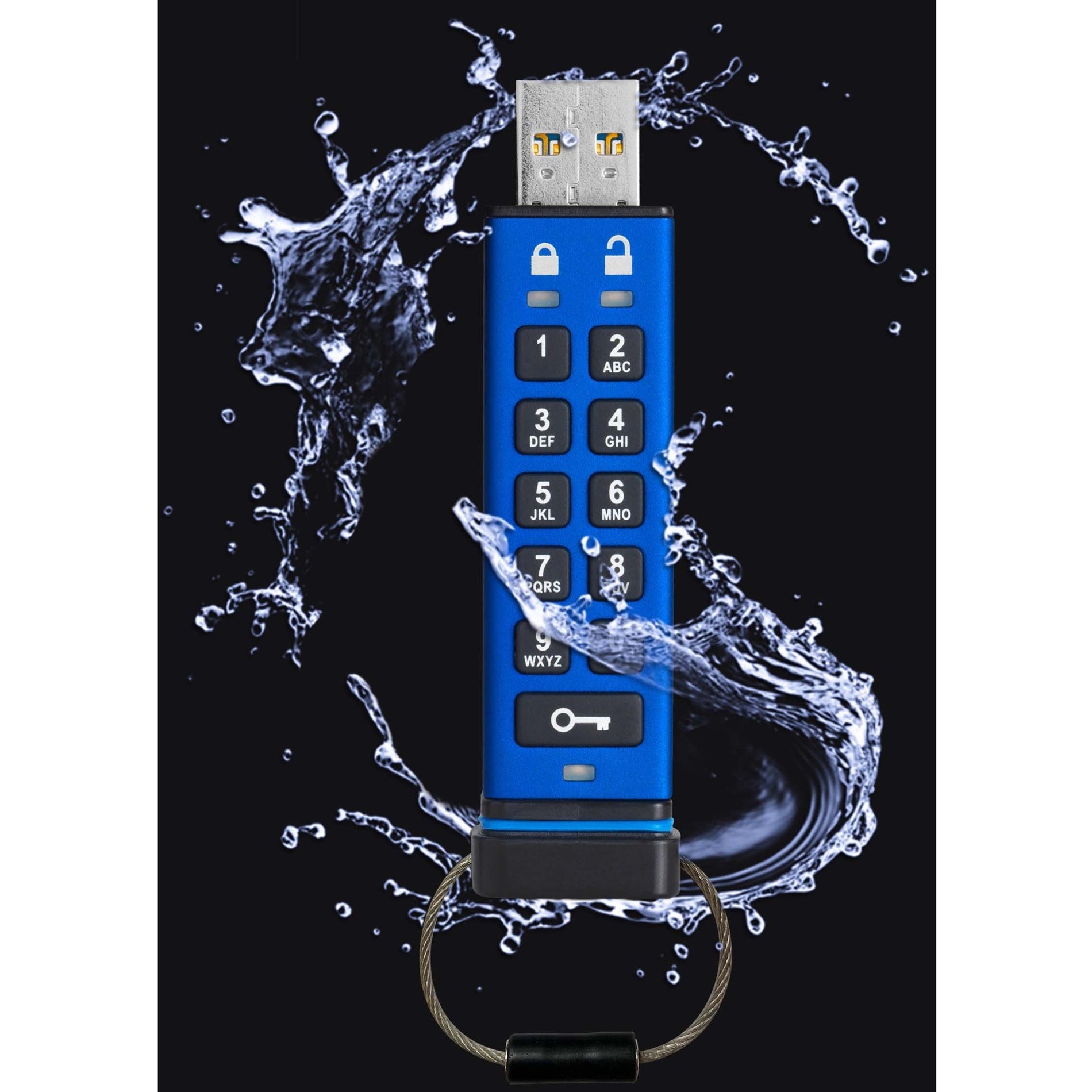iStorage IS-FL-DA3-256-8 datAshur PRO 8GB USB 3.2 (Gen 1) Type A Flash Drive, Secure, FIPS 140-2 Level 3 Certified, Password Protected, Dust/Water Resistant