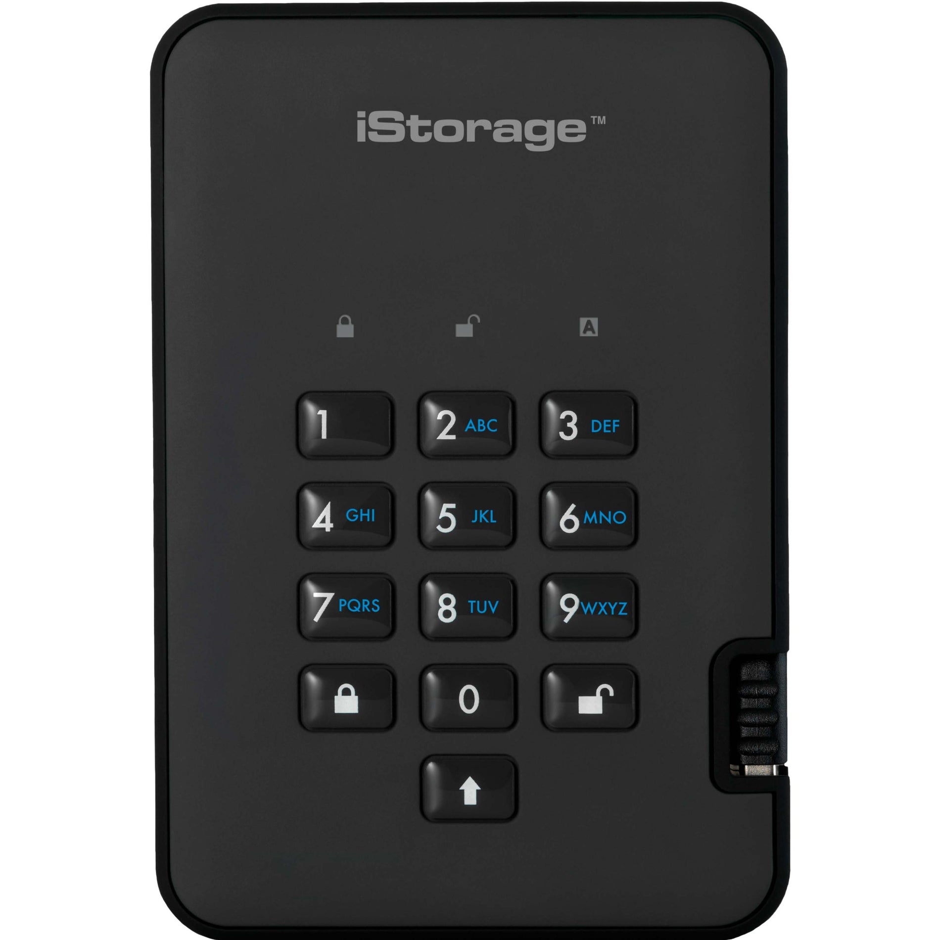 iStorage diskAshur2 3 TB Portable Rugged Hard Drive - 2.5" External - Black - TAA Compliant (IS-DA2-256-3000-B) Main image