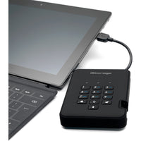 iStorage diskAshur2 3 TB Portable Rugged Hard Drive - 2.5" External - Black - TAA Compliant (IS-DA2-256-3000-B) Alternate-Image2 image
