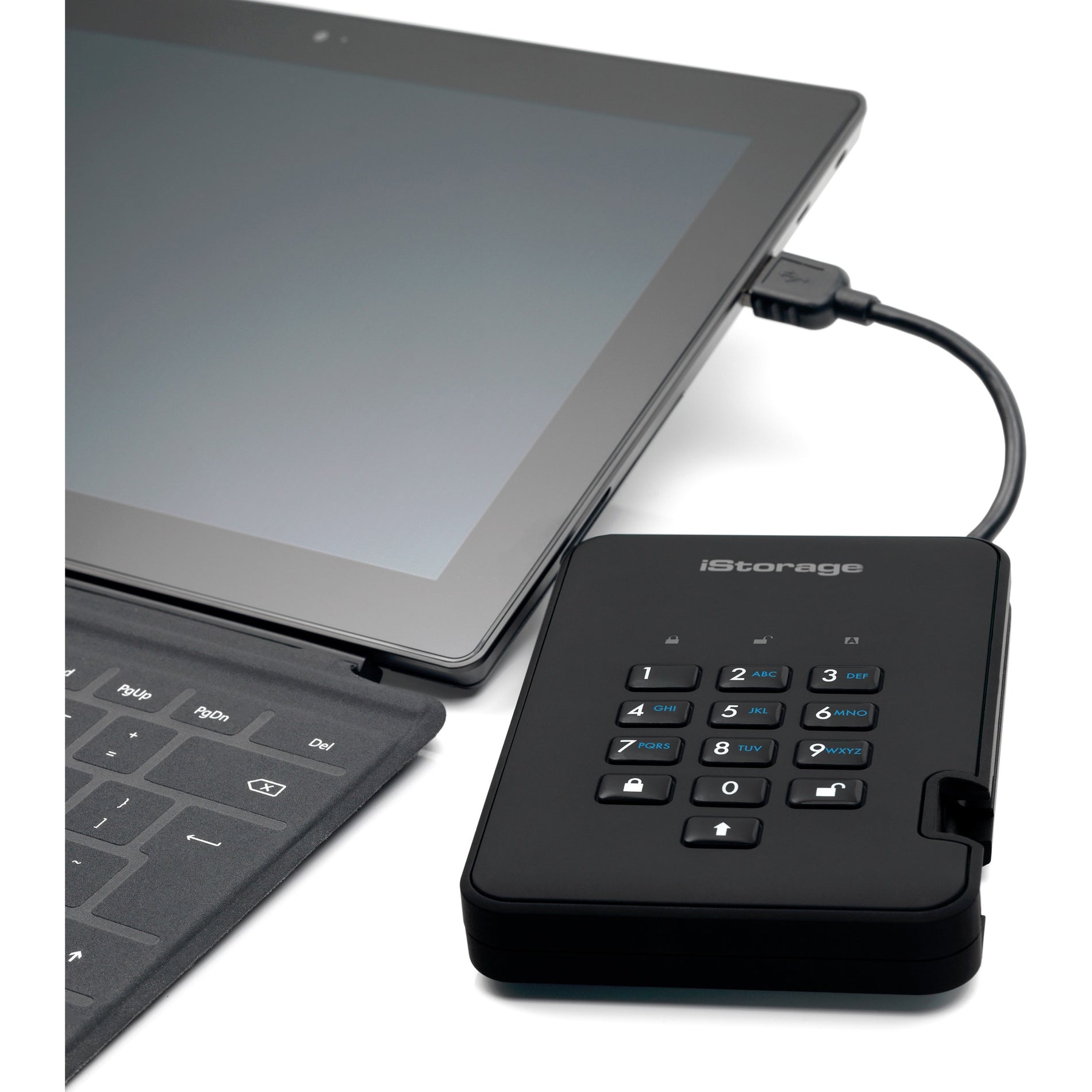 iStorage diskAshur2 5 TB Portable Rugged Hard Drive - 2.5" External - Black - TAA Compliant (IS-DA2-256-5000-B) Alternate-Image2 image