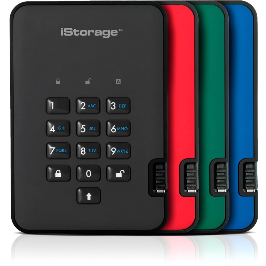 iStorage diskAshur2 5 TB Portable Rugged Hard Drive - 2.5" External - Black - TAA Compliant (IS-DA2-256-5000-B) Alternate-Image1 image
