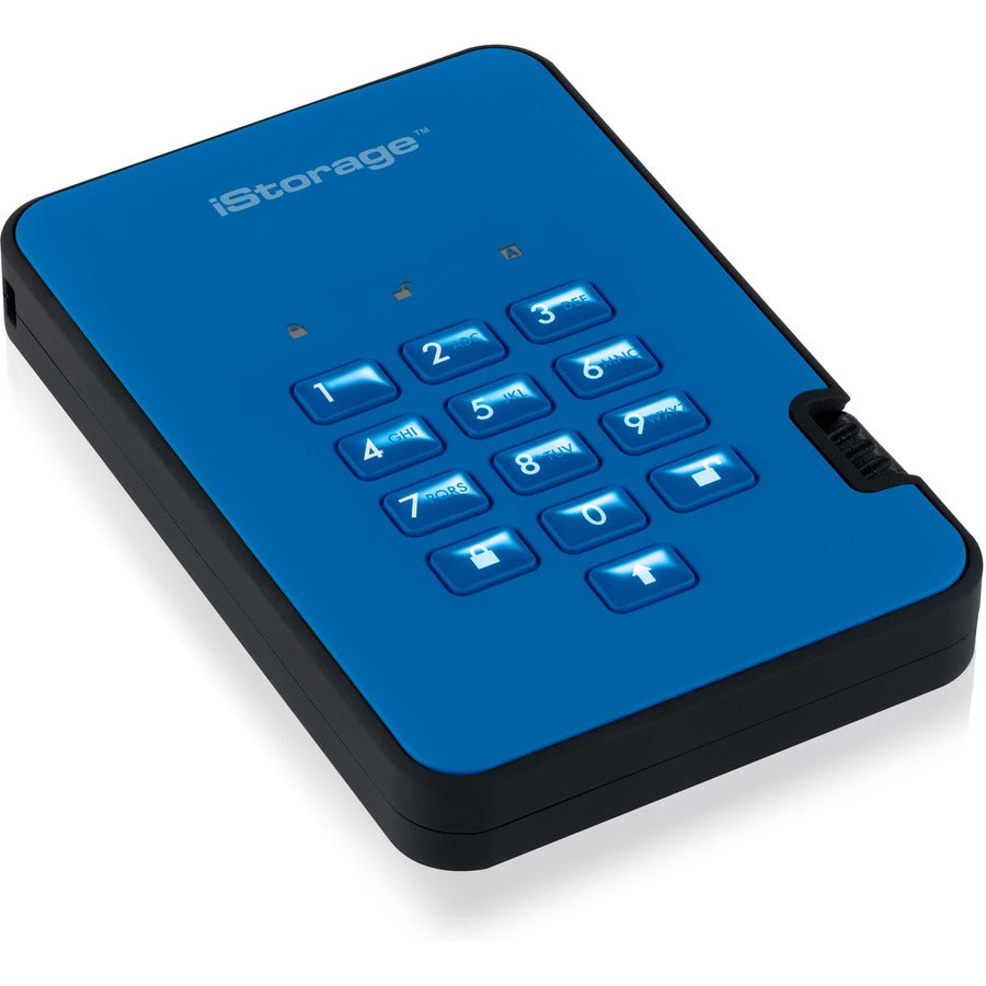 iStorage IS-DA2-256-2000-BE diskAshur2 Hard Drive, 2TB, 256-bit AES Encryption, USB 3.1, Ocean Blue