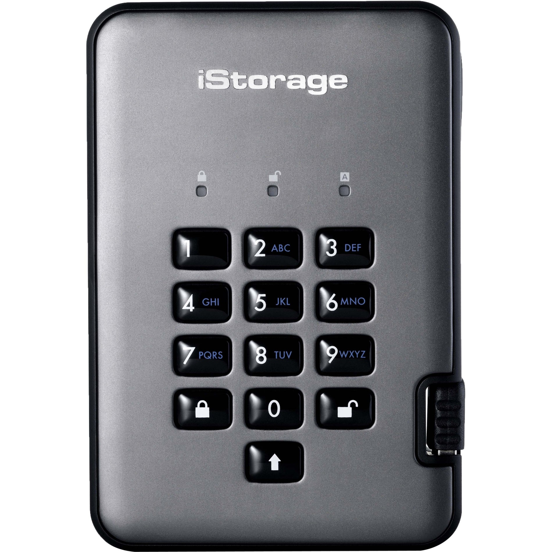 iStorage IS-DAP2-256-2000-C-G diskAshur PRO2 Hard Drive, 2TB, 256-bit AES Encryption, USB 3.2 (Gen 1) Type A