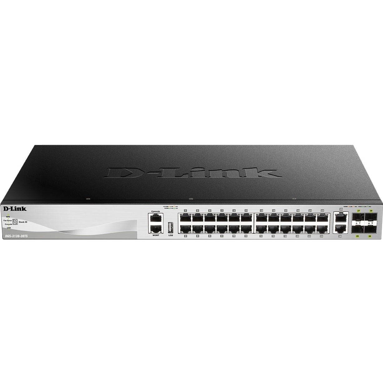 D-Link DGS-3130-30TS Ethernet Switch, 26 Network Ports, 10GBase-X, Gigabit Ethernet