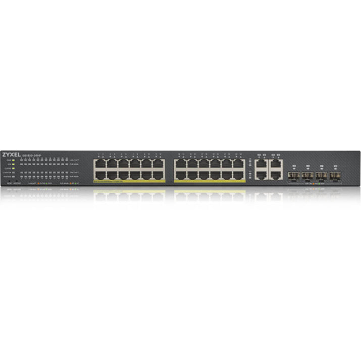ZYXEL GS1920-24HPv2 24-port GbE Smart Managed PoE Switch, Gigabit Ethernet, 375W PoE Budget