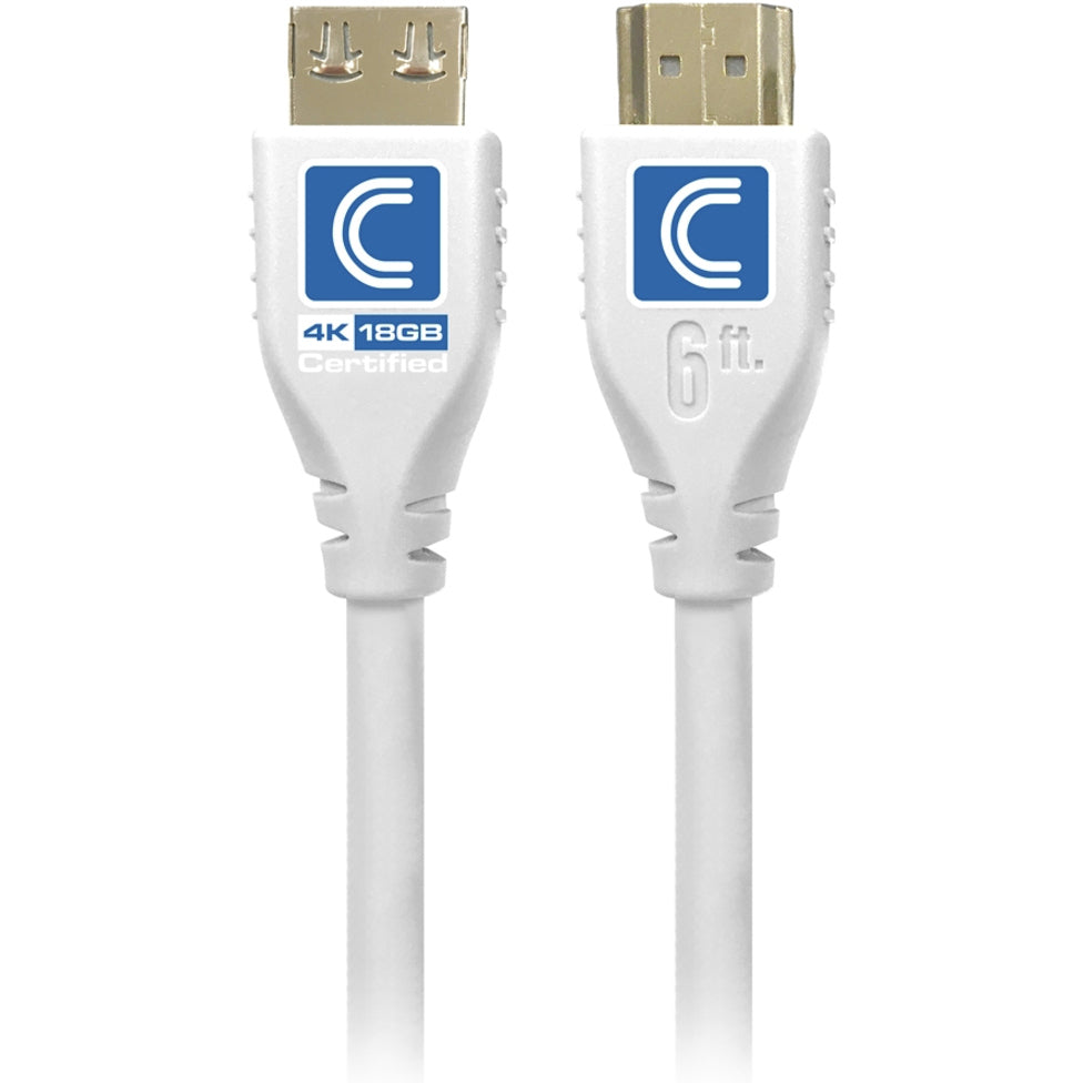 Comprehensive MHD18G-3PROWHT MicroFlex Pro AV/IT HDMI A/V Cable, Ultra Flexible, 3 ft, 18 Gbit/s