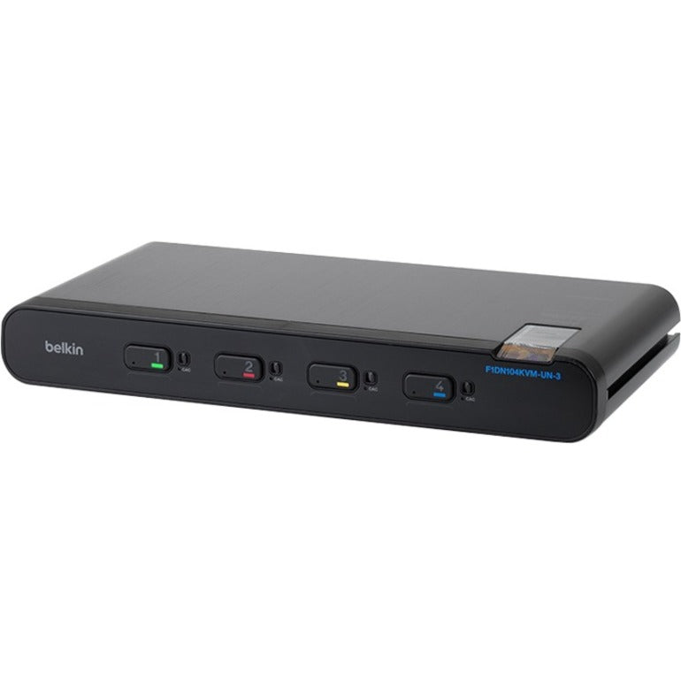 Belkin F1DN104KVM-UN-3 Universal Secure KVM Switch, 4 Port, Single Head, 3840 x 2160 Video, TAA Compliant, USB, HDMI, DisplayPort, 11 USB Ports