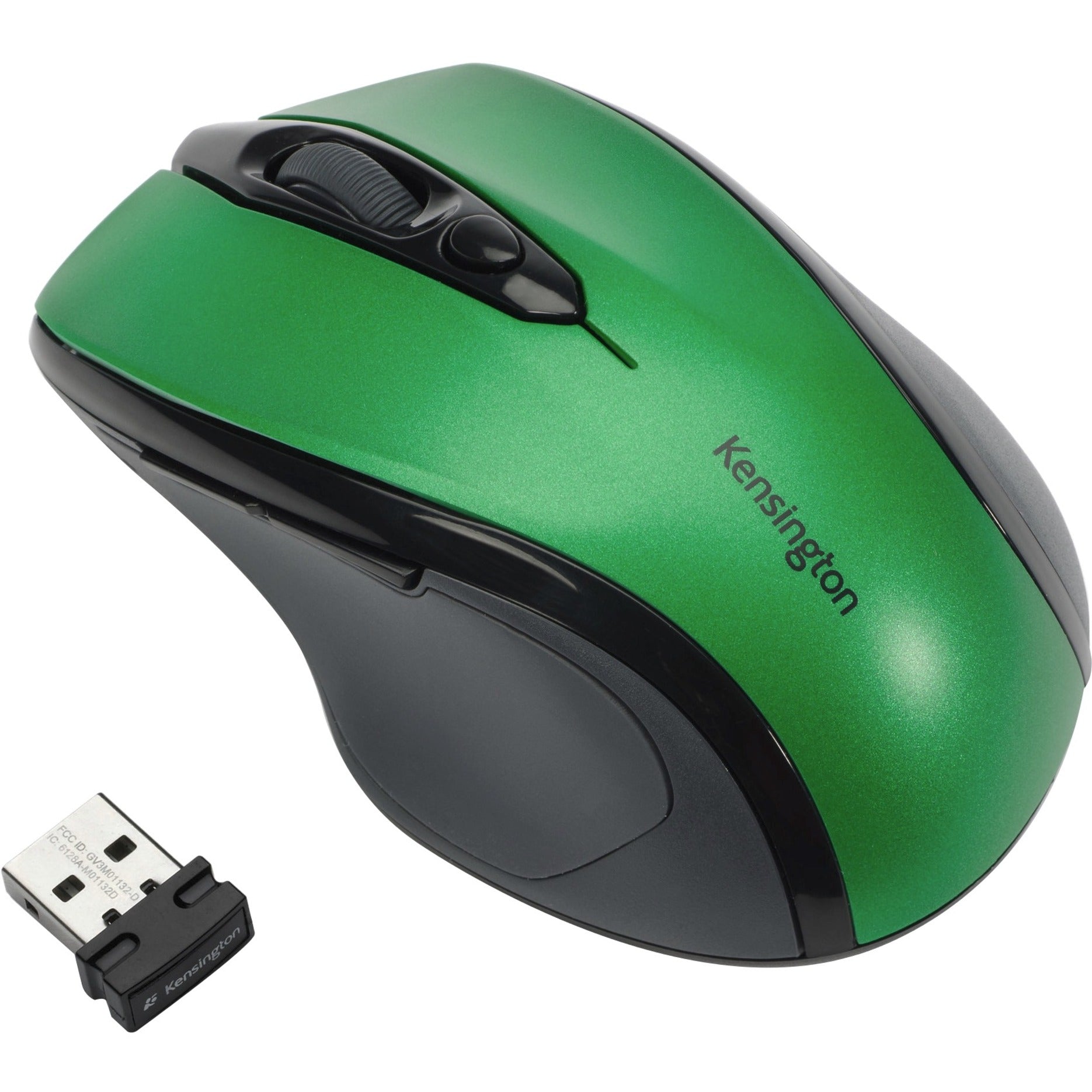 Kensington K72424AMA Pro Fit Wireless Mid-Size Mouse, Ergonomic Design, 1600 DPI, Emerald Green