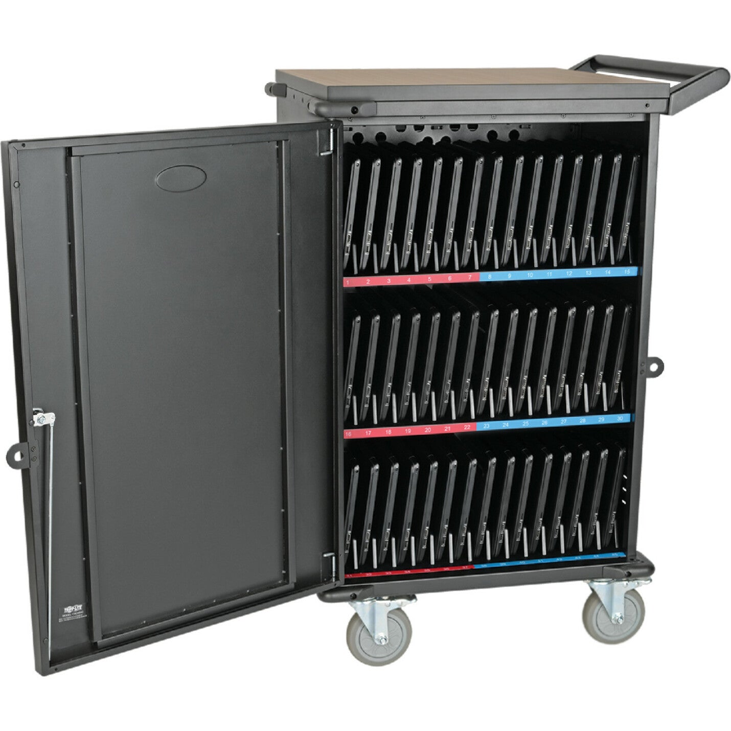 Tripp Lite CSC45AC 45-Device AC Charging Station Cart, Black - Scratch Resistant, Cable Management, LED Charge Indicator
